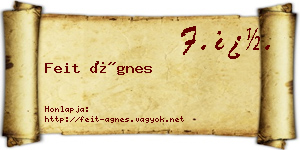 Feit Ágnes névjegykártya